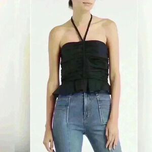 NEW! Veronica Beard Arienne Ruched Top in Navy.